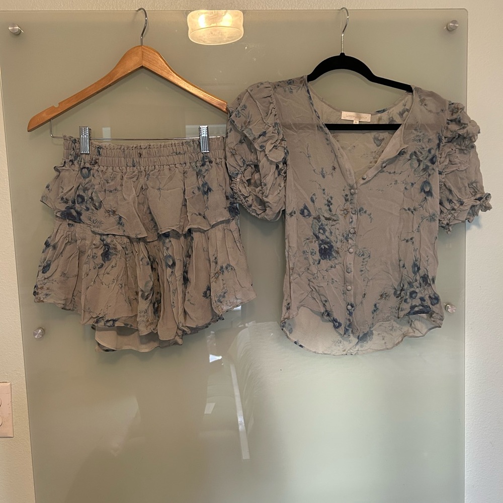 LoveShackFancy Blue/White Floral Set